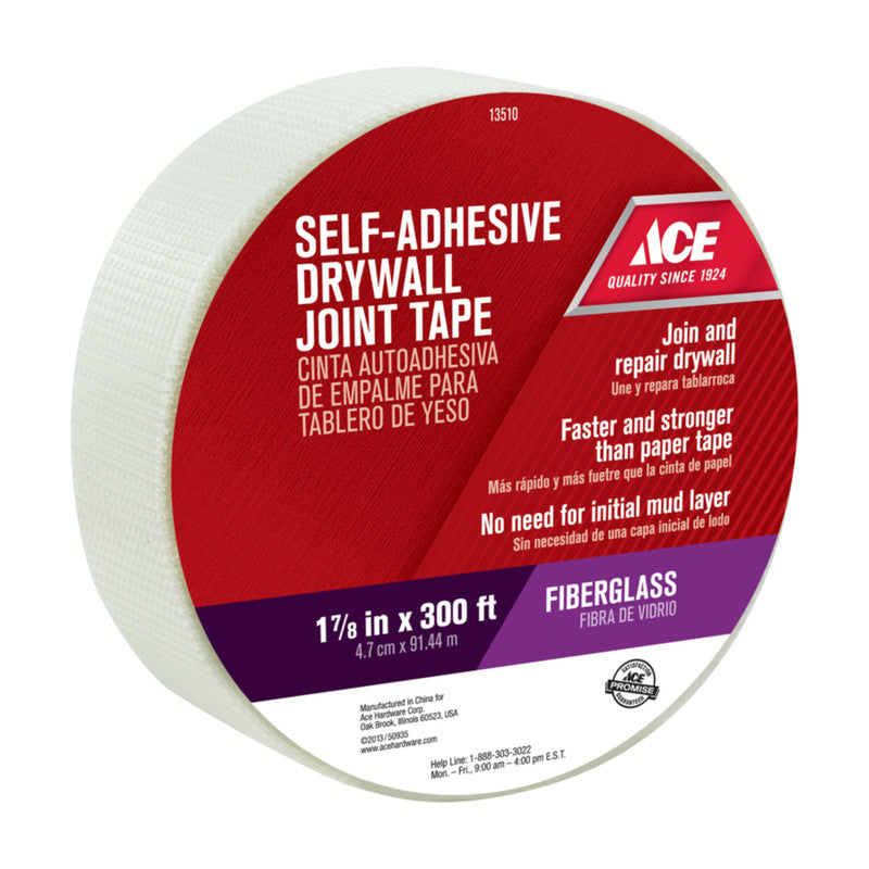 Ace 300 L x 1.88 in. W Fiberglass Mesh White Self Adhesive Drywall Joint Tape