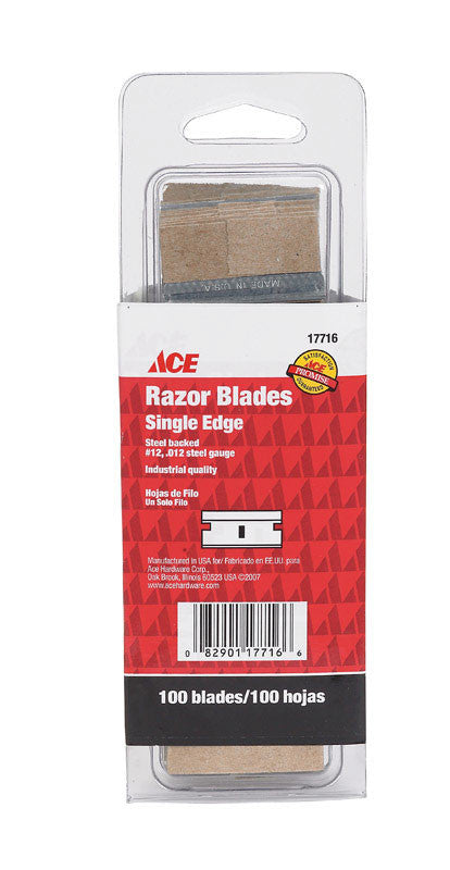 Ace Carbon Steel Single Edge Razor Blade 1.75 L 100