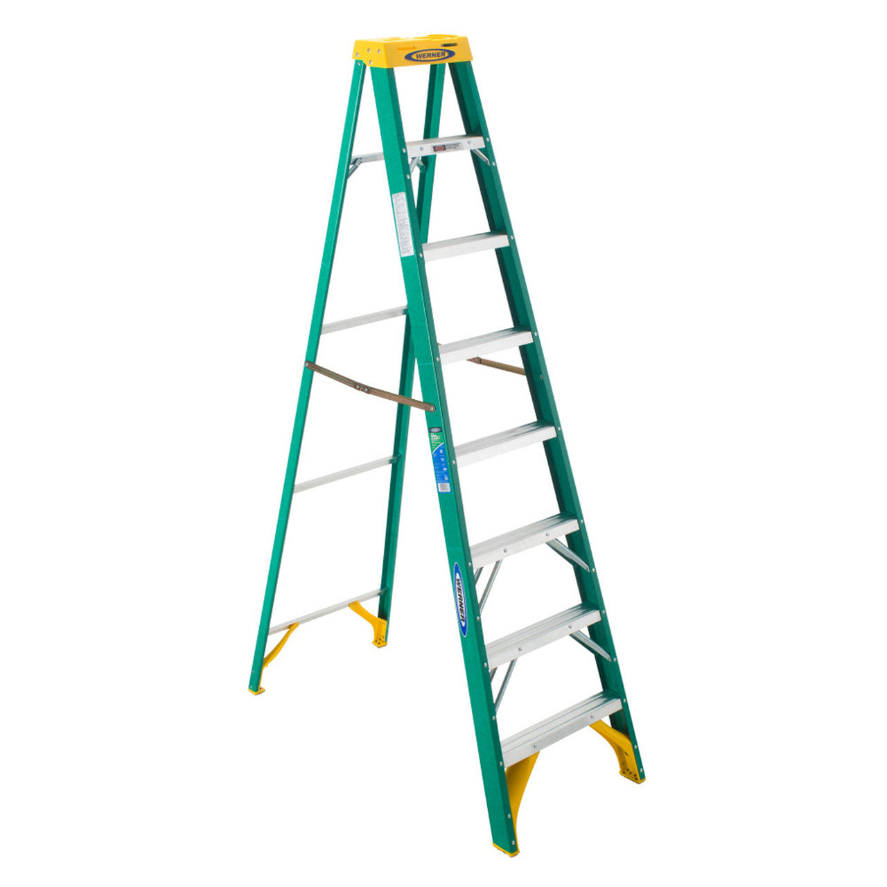 Werner 8 ft. H x 25 in. W Fiberglass Step Ladder Type II 225 lb. capacity
