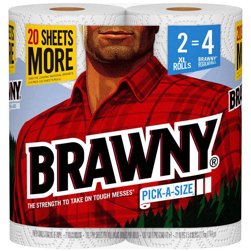 Brawny Paper Towels 120 sheet 2 ply 2 pk