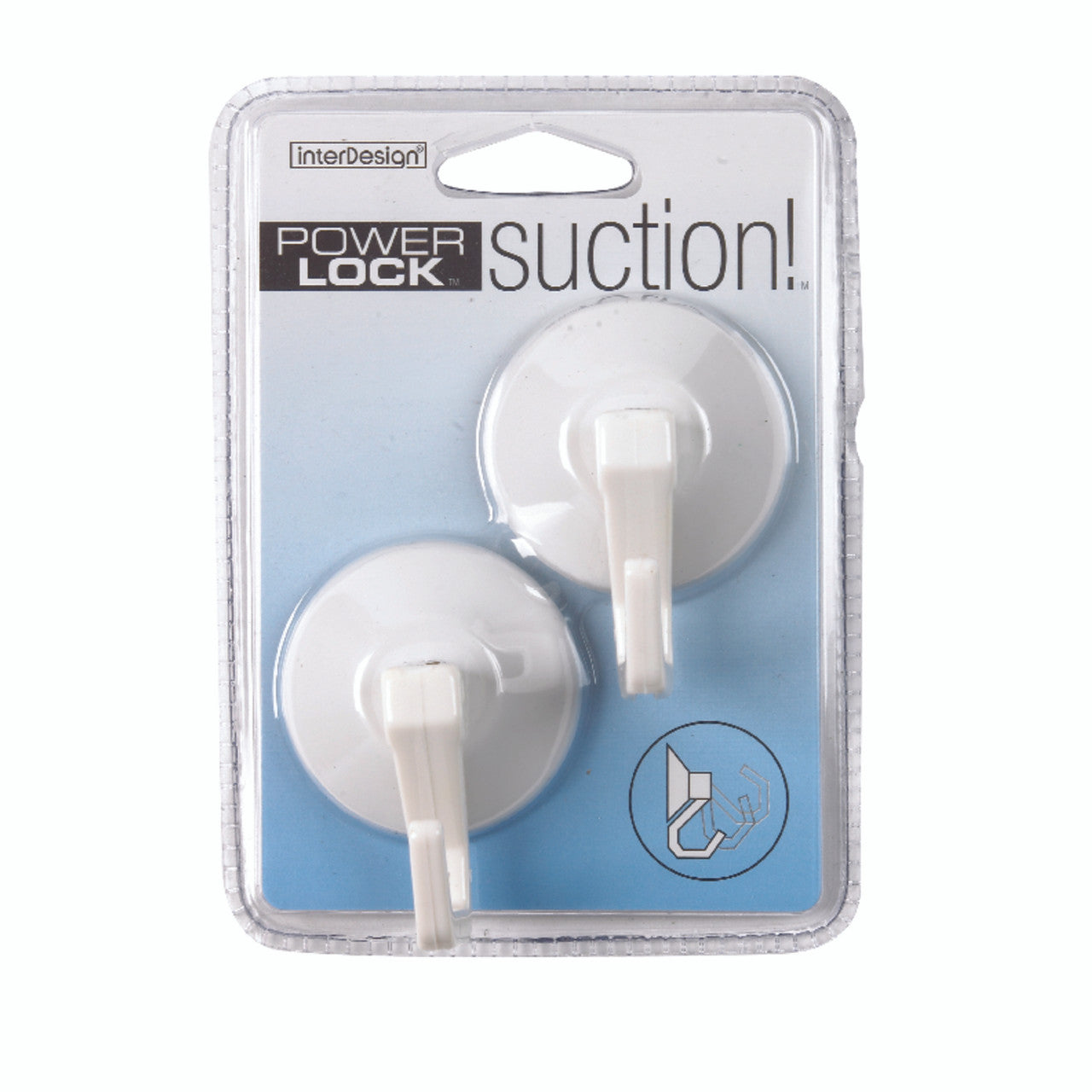 SUCTION CUP HOOK WHITE 2 PACK