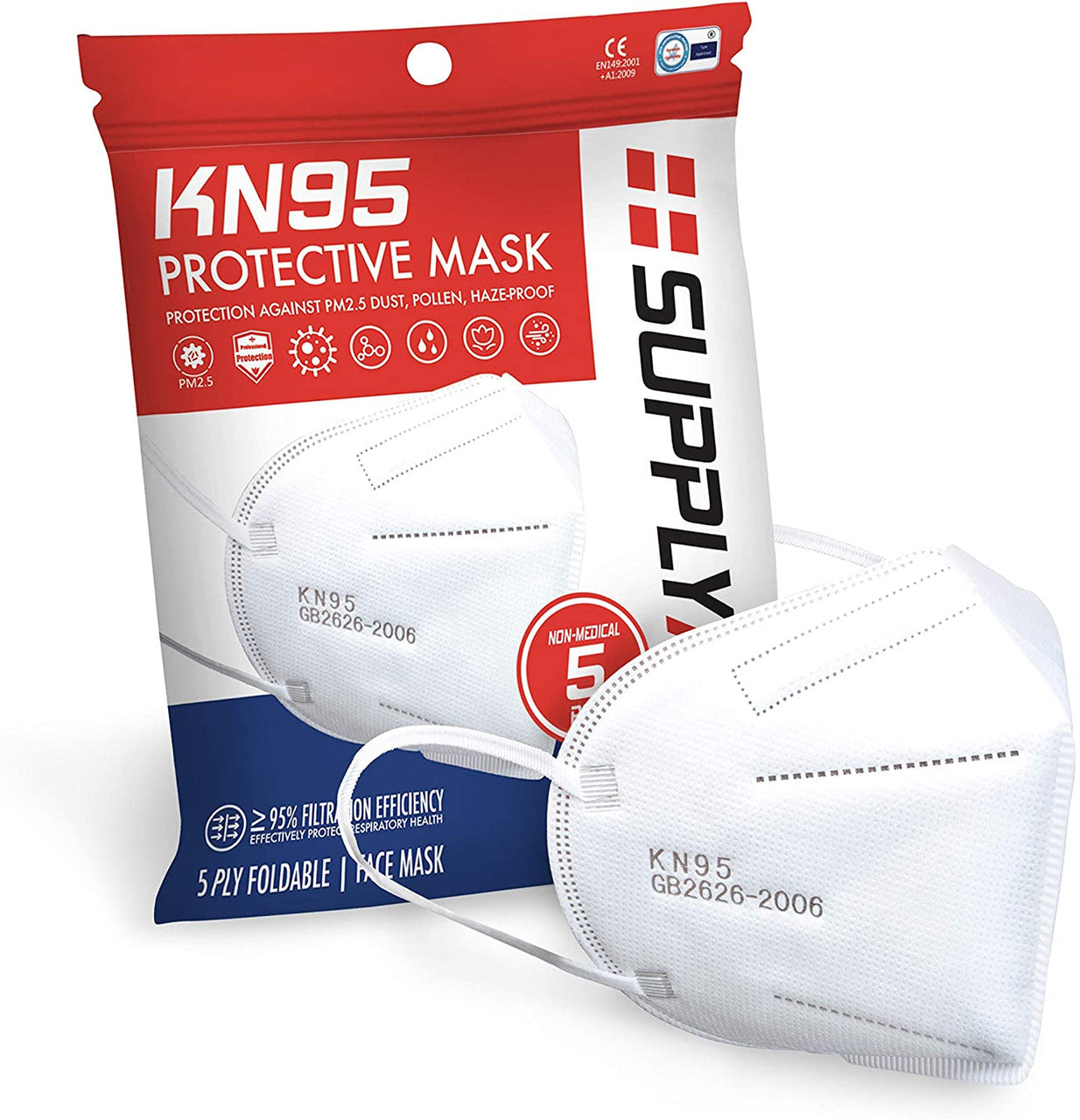 KN95 Non-Medical Protective Mask, 5-Pack