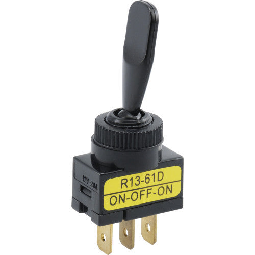 Black Paddle SPDT On-Off-On Toggle Switch (20 Amp)